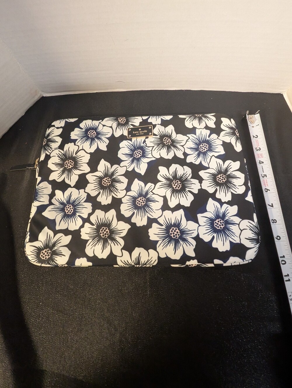 Kate Spade Blake Avenue Laptop Tablet Case iPad Floral Pouch Blue & White - Picture 9 of 10